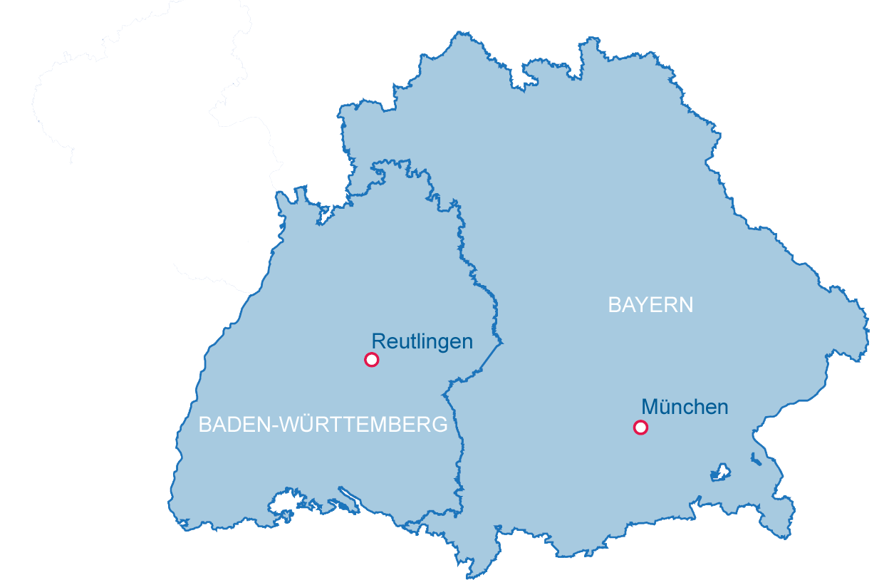 Landkarte Bayern Baden-Württemberg